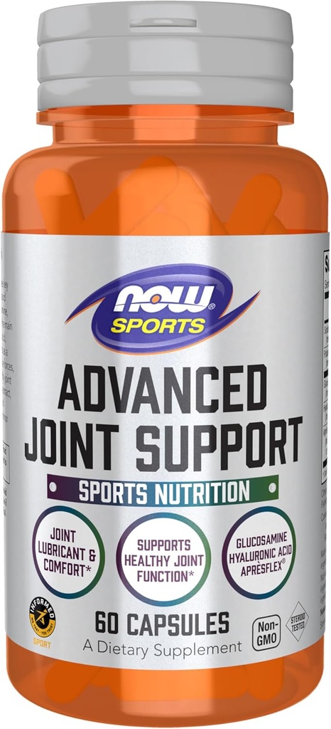 MAINTENANT Sports Nutrition, Support articulaire avancé, Glucosamine, Acide Hyaluronique, AvresFlex, 60 Capsules
