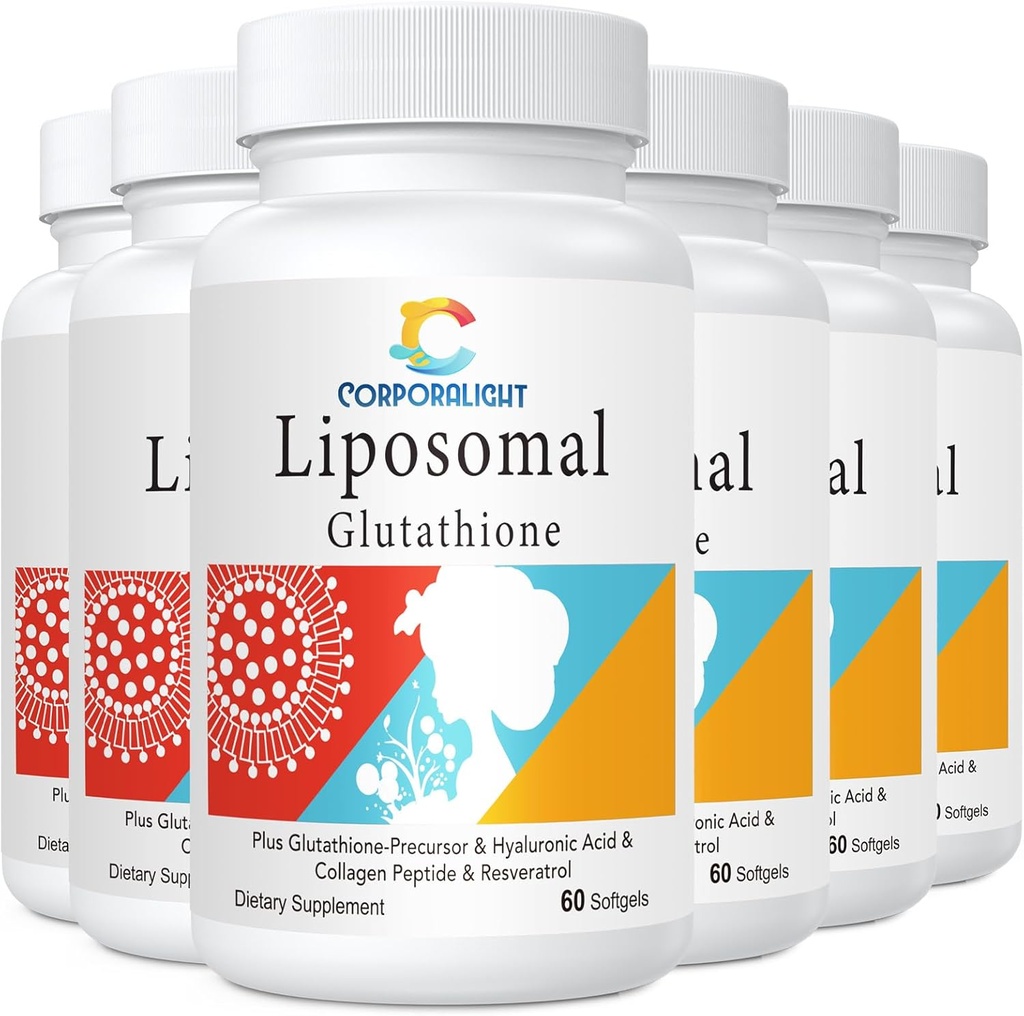 Glutathion liposomique Softgels, Absorption améliorée - Livraison liposomique, Forme active L-Glutathion, Cellulaire, Fonction immunitaire et Détox hépatique, Riche en formule antioxydante, Sans gluten, 360 Softgels