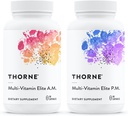 THORNE - Multi-vitamine Elite - Supplément nutritionnel quotidien - La formule AM soutient la production d'énergie cellulaire et la formule PM soutient le sommeil reposant* - Sans gluten, sans lait - 180 capsules - 30 portions