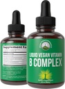 B Des gouttes liquides complexes supplément végétalien. Meilleures vitamines 5 B avec la niacine B3, la biotine B6, la biotine B7, le folate B9, la méthylcobalamine B12. Pour adultes, hommes, femmes