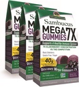 Réponse de la nature Sambucus Mega Gummies (en anglais seulement) 7X Plus de concentration de baies d'ail (en anglais seulement) Sans alcool, sans gluten, sans gélatine, végétalien, sans OGM et sans conservateurs (en anglais seulement) 30ct Gummies (paquet de 3)