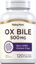 Piping Rock Ox Bile Supplément 500mg.120 Capsules Enzyme digestif.