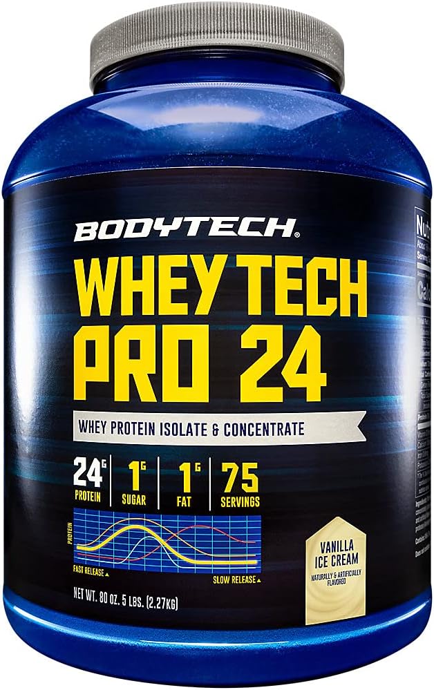 BODYTECH Whey Tech Pro24 poudre Vanilla crème glacée (5 lbs/ 75 portions)