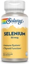 Solaray Sélénium 50 mcg, Système immunitaire sain, Fonction thyroïdienne et support antioxydant, 100 capsules