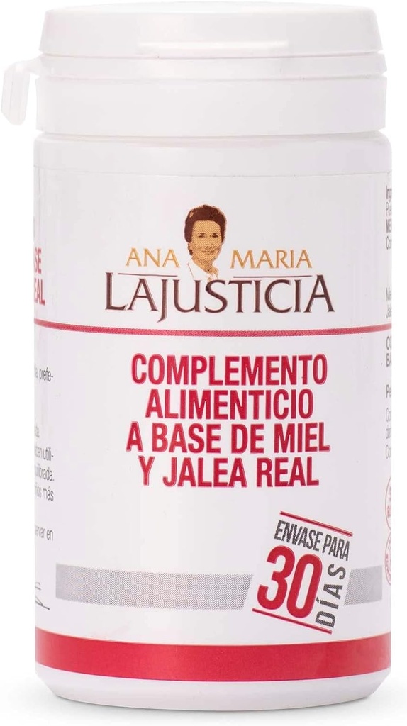 ANA MARIA LAJUSTICIA - Royal Jelly with Honey - Supplément alimentaire - 135g - Sans lait et sans gluten. Végétarien Friendly Parfait pour promouvoir la santé vasculaire.