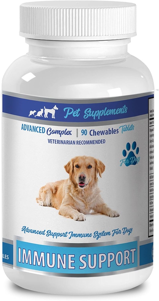 Booster d'Immune pour chien biologique - Support d'Immune pour chiens - Avancés traités CRÉDIT - Premium - Clover rouge Chiens - 1 bouteille (90 Chews)