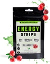 Bandes d'énergie - 50 Mg de Caffiène - Absorbation rapide 100% Formule naturelle - Arôme de canneberge - 30 Bandes -