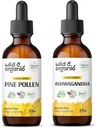 Teinture de pollen de pin sauvage et biologique 2 fl oz et ashwagandha Teinture 2 fl oz