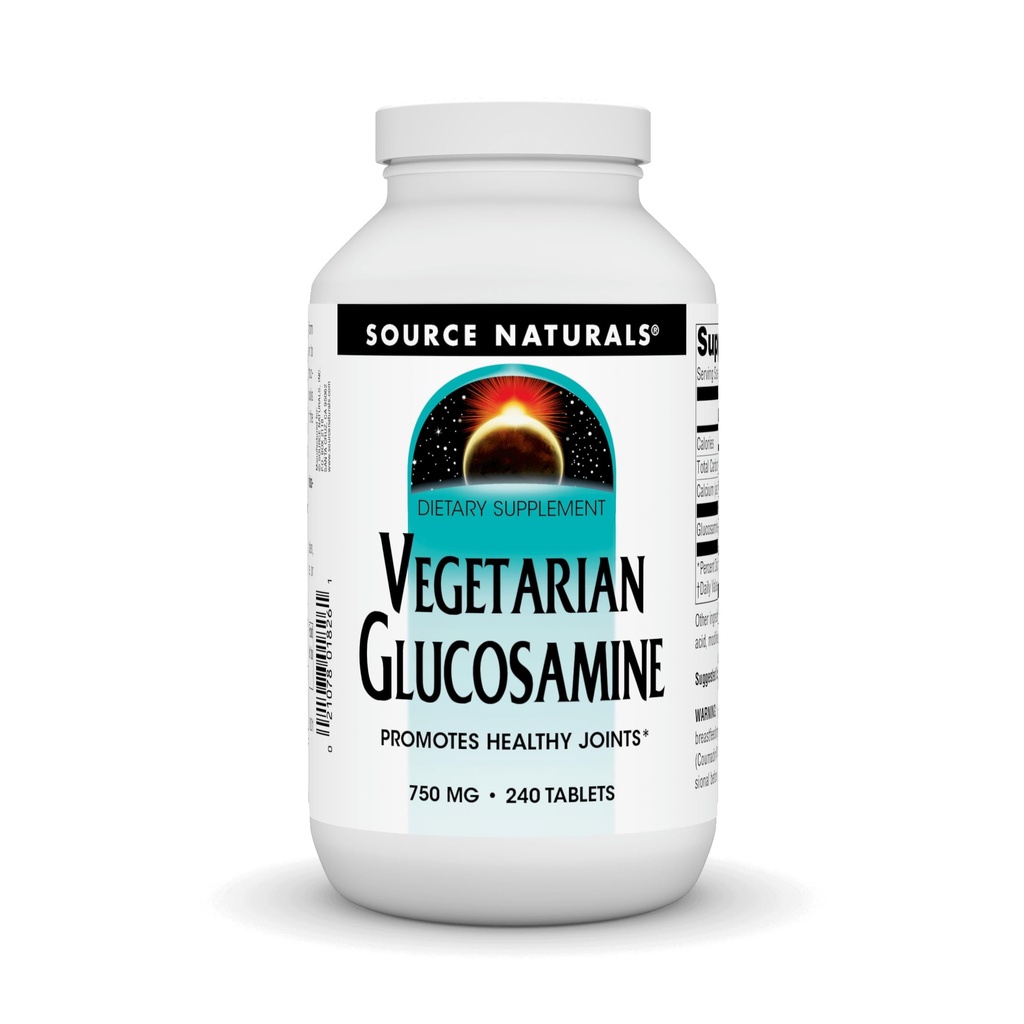 Source Naturals Glucosamine végétarienne, favorise la santé des articulations* 750 mg Comprimé - 240 Nombre