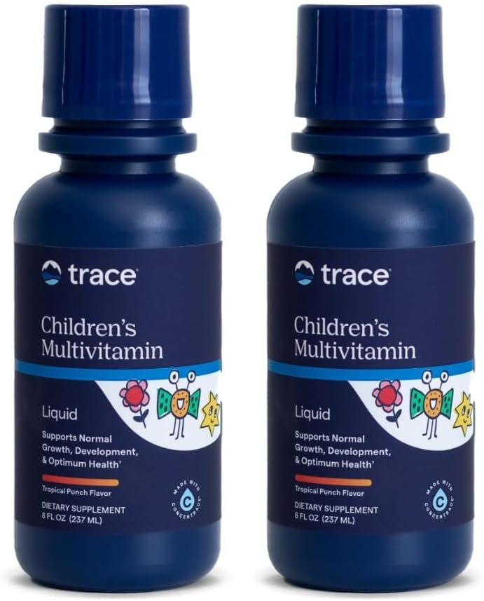 Trace Minerals Le supplément multivitamine liquide multivitamine pour enfants avec vitamine C, zinc et minéraux soutient les os sains et l'immunité chez les enfants.