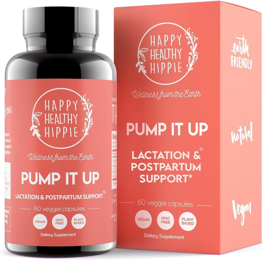 Happy Healthy Hippie Pump It Up Supplément d'allaitement – Vitamines postnatales pour les femmes Allaitement.