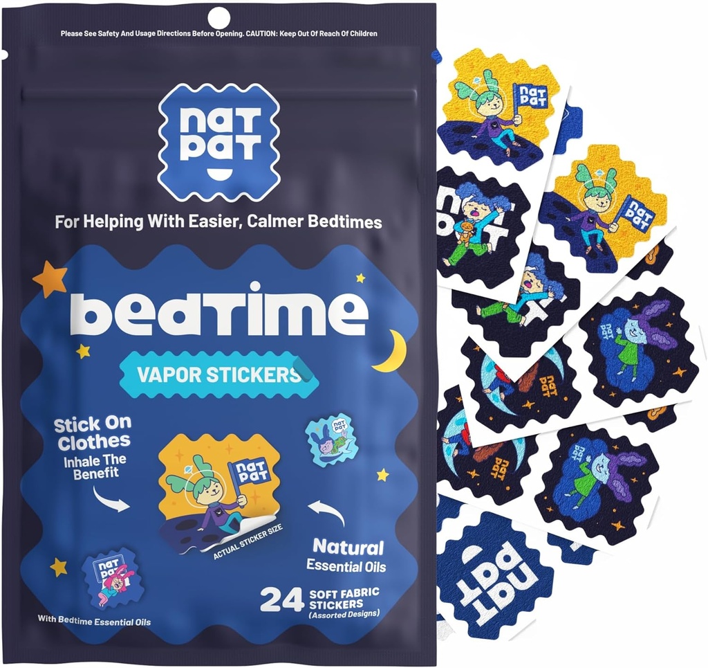 Stickers NATPAT Sleepy Patch Time pour les enfants - Sleep Promoting Patch - Solution non toxique pour mieux dormir - Sans produits chimiques et médicaments, sans mélatonine - Buzz Patch Natural Patch (24 Pack)