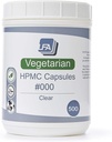 Capsules Vegan Vide Taille 000-500 Nombre Effacement HPMC Capsules Veggie Vide - Remplir les 1000 capsules de pilules végétales - Vide pour remplir les capsules - Hypromellose halal kosher certifiée
