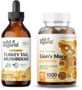 Teinture de queue de dinde sauvage et biologique 4 fl oz & Mane Gummies du Lion
