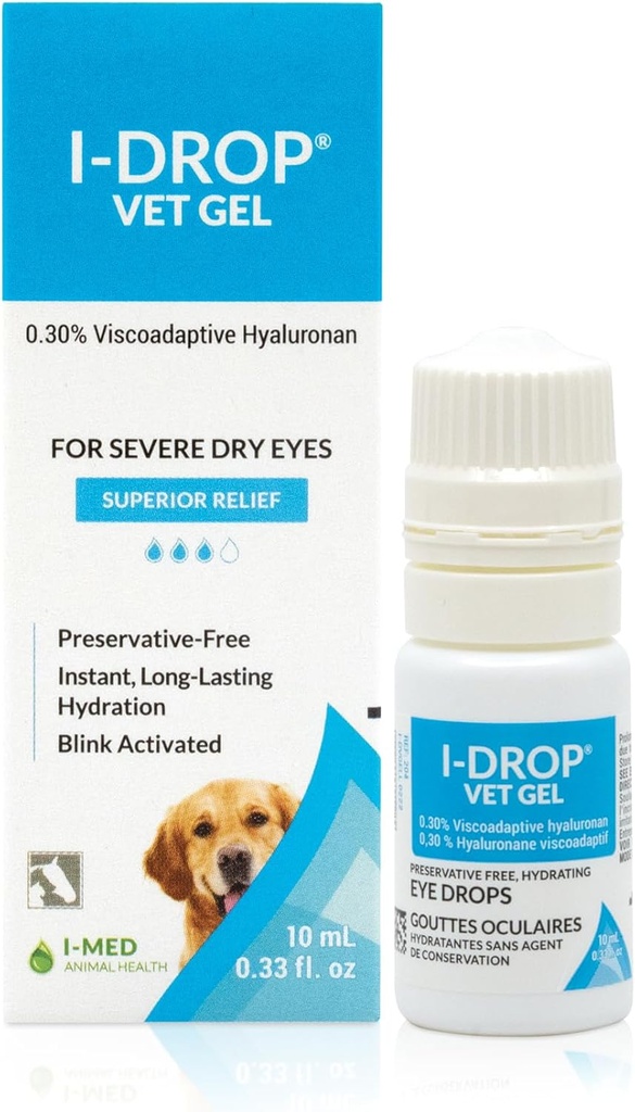 Gel de vétusté I-DROP: gouttes pour les yeux de chien pour les chiens