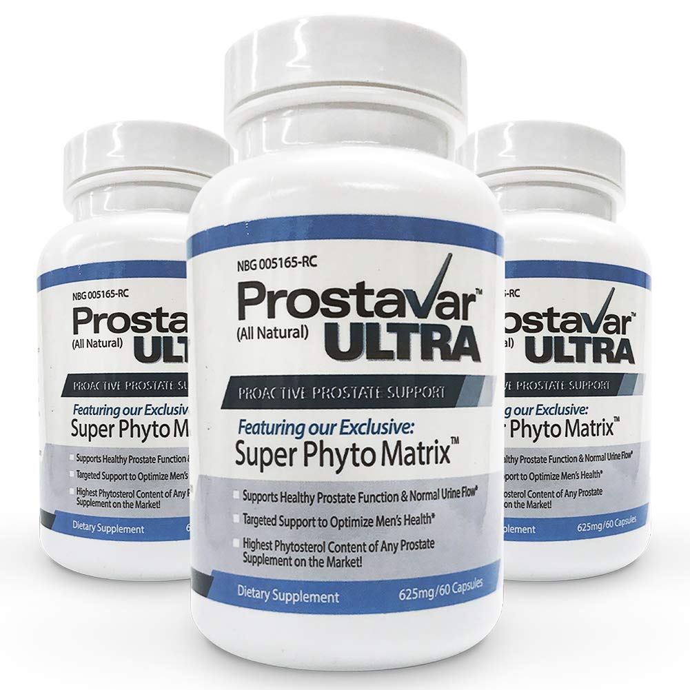 3 Bouteille Nouveau Améliorer de Maker of Original Prostavar Ultra Prostate Support 600mg 90% Beta-Sitostérol & 320mg Saw Palmetto + Extrait de graines de raisin