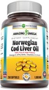 Amazing Omega Norwegian Cod Liver Oil 1000 Mg softgels Supplement.