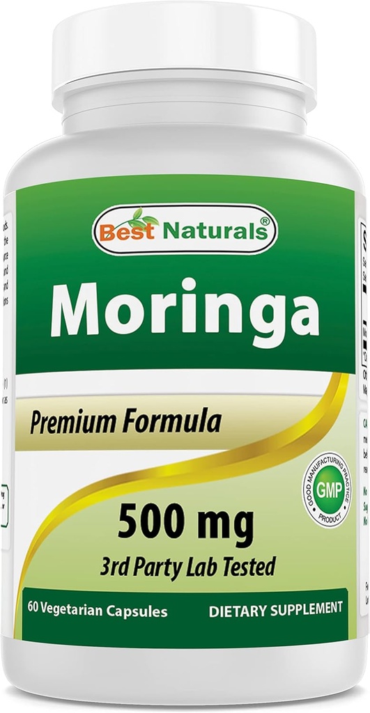 Best Naturals Moringa Superfood 500 mg 60 Capsules de Veggie