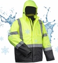 Vestes de sécurité 100% imperméables pour hommes, Vestes de travail réfléchissantes Hi Vis, manteau de pluie de construction pour temps froid