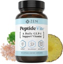 Zen Nutrients PeptideVite GLP-1 Support Vitamine pour la santé des Gut avec Probiotiques, Bromelain, Picolinate de chrome et Ginger organique (60 Capsules)