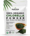 Cercle de Terre Organiques Poudre de Chlorelle Bio Superfood -Kosher -Chlorophylle, Vegan, Algae Super Verte, Chlorella propre, Forte en Protéines, Fibre et Amino Acides - 4oz