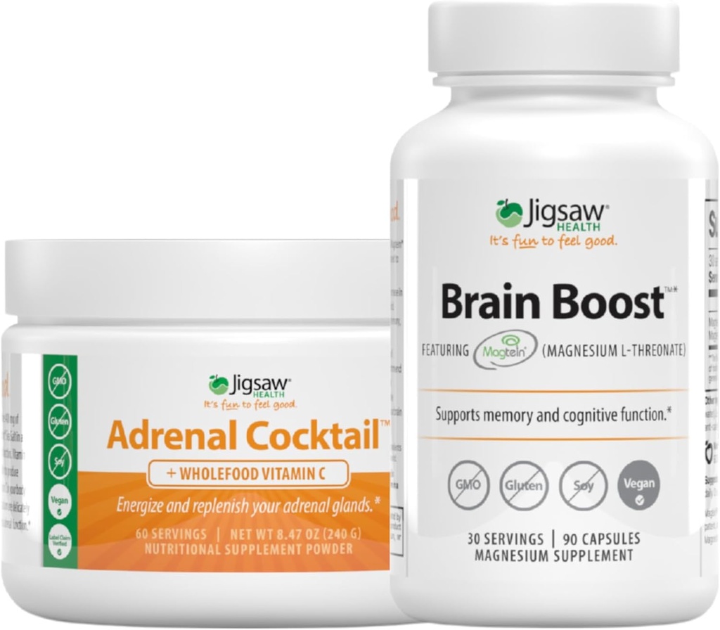 Jigsaw Health Bundle, 60 portions (Jar) et Brain Boost, 90 capsules