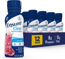Assurez-vous que la boisson de nutrition claire liquide, 0g de graisse, 8g de protéines, Blueberry grenade, 10 Fl Oz (paquet de 12), bouteille, sans gluten