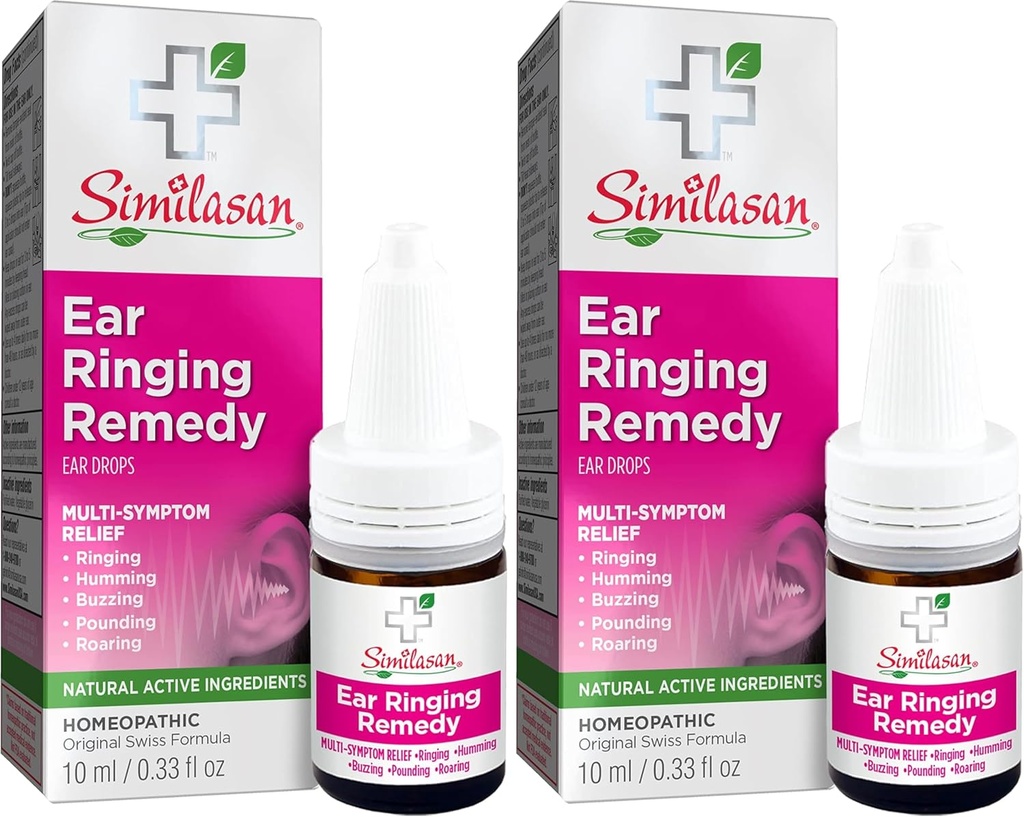 Similasan Ear Ringing Remedy Drops 0.33 Ounce, pour le soulagement temporaire multisymptômes du bruit dans les oreilles, les oreilles, les oreilles buzzing, les oreilles rougissantes, les oreilles de chant et autres sons dans les oreilles