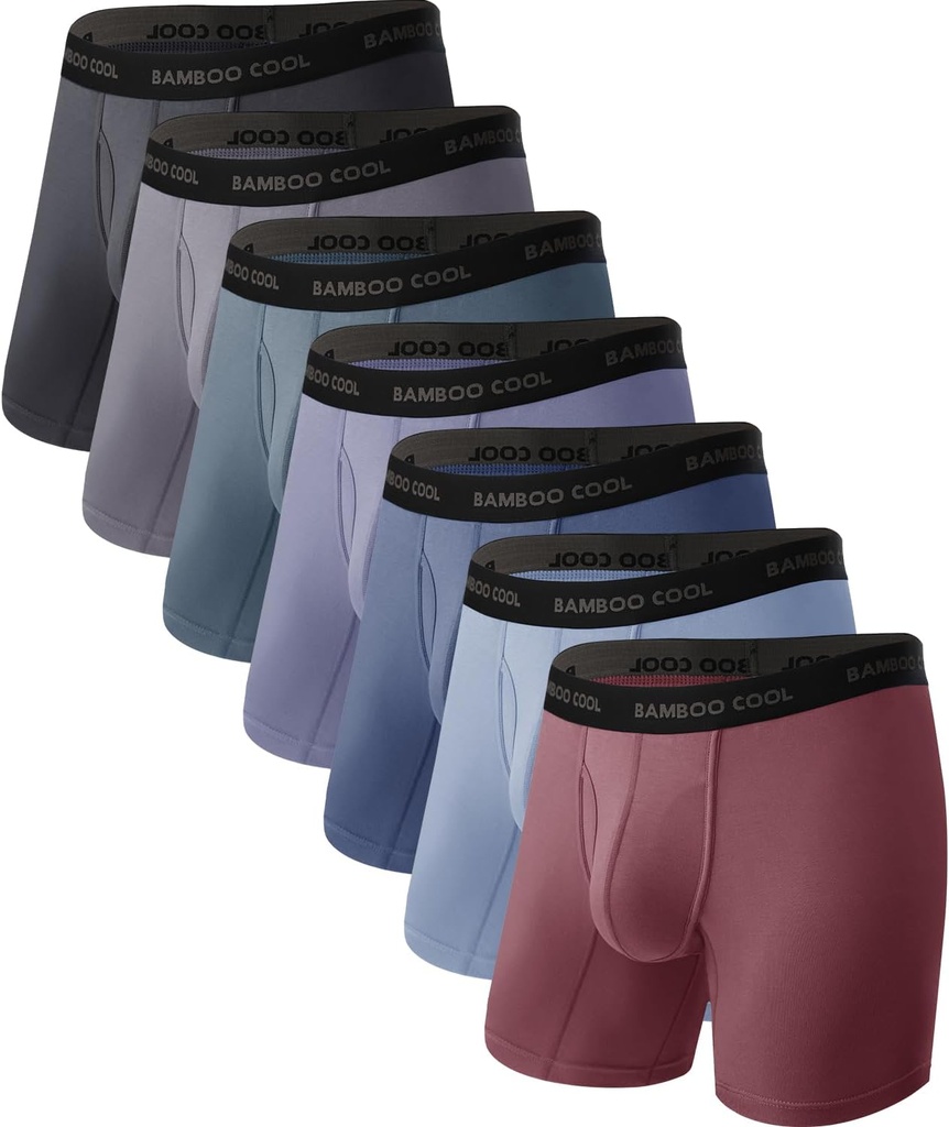 Sous-vêtements BAMBOO COOL Ultra ComfortSoft pour hommes, épurateur d'humidité et slips respirants sans boxeur Ride Up avec Fly, Multipack