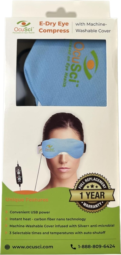 Compresseur d'oeil sec avec HydroHeat Machine Lavable Cover, Économisez 40%, Micro-ondes pour la thermothérapie ou Gel pour la thérapie froide pour traiter: Syndrome des yeux secs (USB Compresseur des yeux secs)