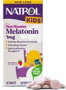 Natrol Kids Fast Dissolve Melatonin 1 mg, Dietary Supplement for Restful Sleep, Sleep Tablets for Kids, 40 Strawberry-Flavored Melatonin Tablets, 40 Day Supply