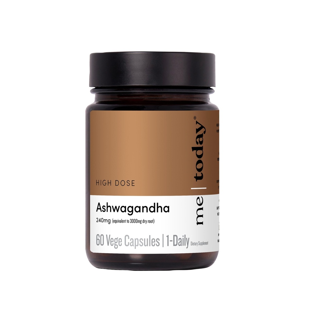 me aujourd'hui Ashwagandha Supplement Capsules 3000 mg - Supplément Adaptogène haute résistance pour le soulagement du stress, la clarté mentale et la concentration – Vegan, formule de bien-être quotidien naturel, 60 portions.
