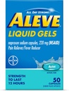 Aleve Liquid Gels, Naproxen Sodium for Pain Relief ‐ 50 Count