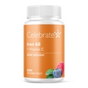 Célébrez le supplément de fer aux vitamines 60mg Fer et vitamine C – Chewables aux baies pour les patients bariatriques, soutien gastrique et gastrique – 30 comprimés pour l'entretien après chirurgie