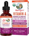 MaryRuth Organics USDA Organic Vitamine A Liquid Drops (dépense de 3 mois) Santé des os pour les enfants de 14 ans et plus Vitamine essentielle 750mcg par portion (sans sucre) Vegan (sans OGM) 1oz