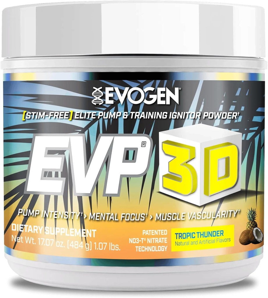 Evogen EVP 3D - Stim Free Pre Workout poudre pour les hommes et les femmes