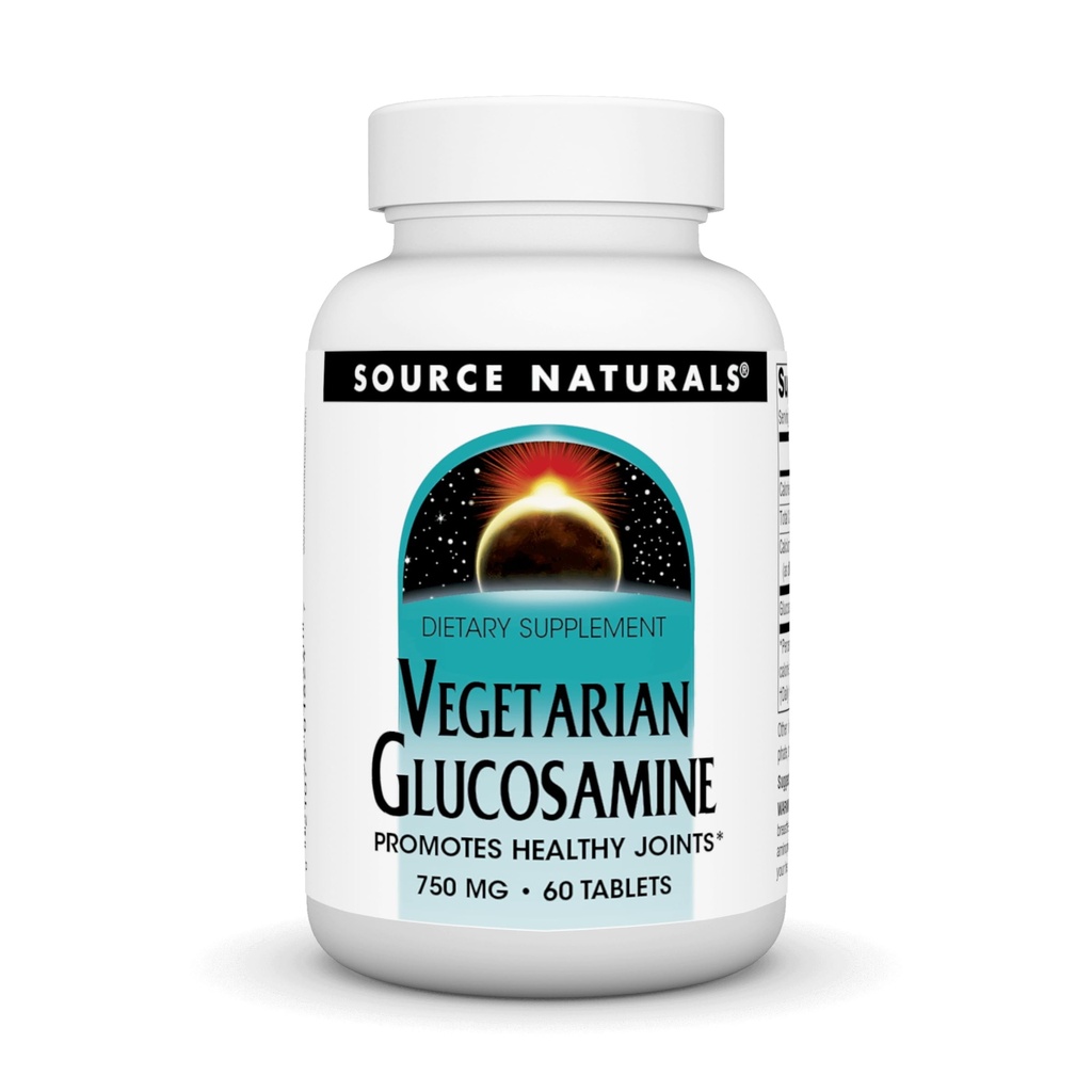 Source Naturals Glucosamine végétarienne, favorise la santé des articulations*, 750 mg - 60 comprimés