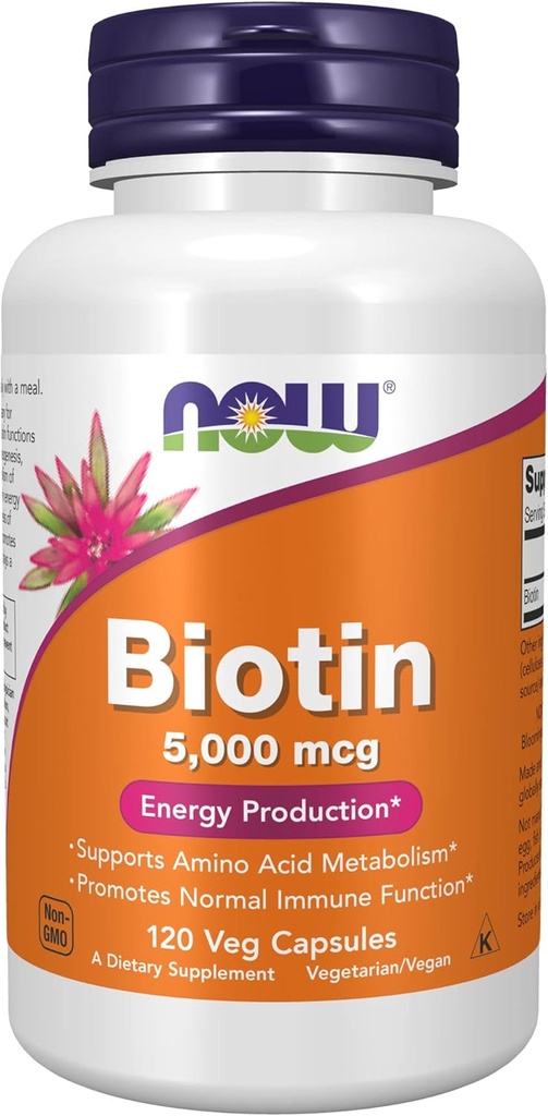 Nourriture Biotin 5000 mcg Capsules, 120 Nombre