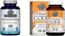 Jardin de la vie Dr. Formulé avancé Omega Fish Oil & Raw Vitamine Code Vitamine C, 120 capsules de légumes