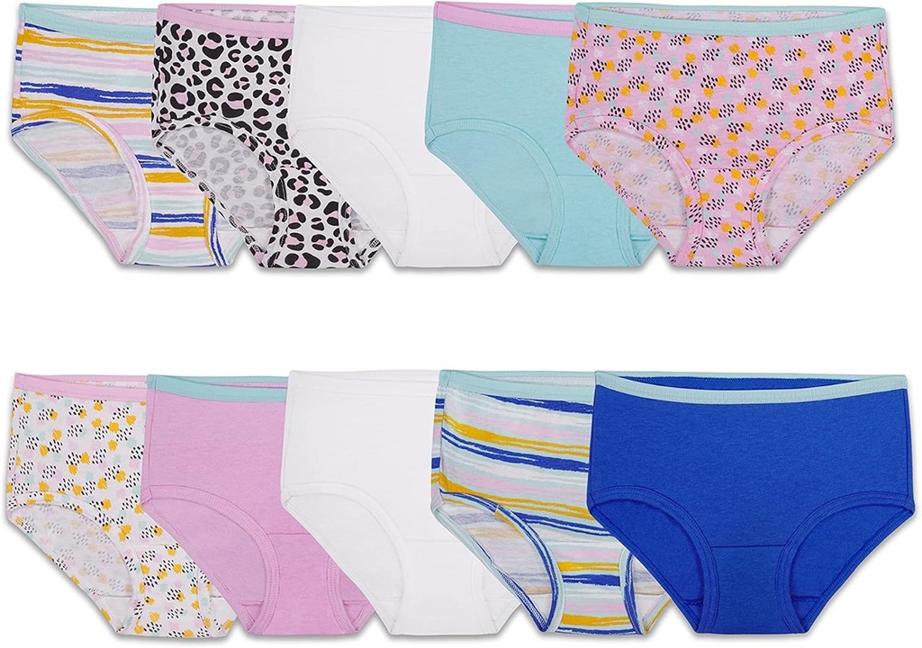 Fruit of the Loom Girls' Cotton Brief Underwear Multipacks