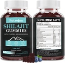 Shilajit pour homme, Femme & Kid.Himalayan Gold Shilajit Gummies.1000mg Shilajit,200mg Ashwagandha,200mg Chaga,100mg Ginseng,100mg Saw Palmatto,60mg Huile de graines noires