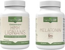 Ensemble de Lignans pour les soins de la vie - Multivitamine naturelle HMR Lignans pour chiens 20mg, 90 Capsules et Mélatonine pour chiens de race moyenne 6mg, 120 Capsules, Vitamines pour la santé globale