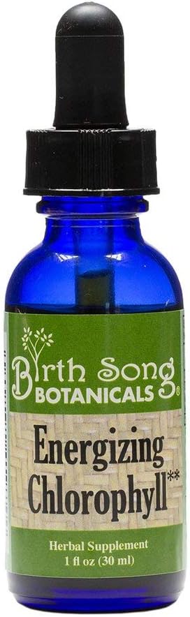 Chanson de naissance Botaniques énergisant la teinture de la chlorophylle, gouttes de chlorophylle liquide super concentrées, supplément de soutien énergétique à base de plantes et désodorisant interne, flacon de 1 oz à la menthe