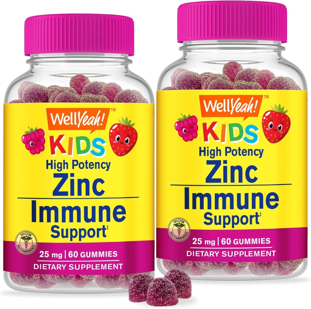 Eh bien oui Zinc pour les enfants 25mg Gommy - Système immunitaire et antioxydant Support - Santé de la peau, Maximum de la force Enfants Supplément de zinc Immune Booster Gommy - sans OGM, végétalien - 60 Gommy (2)