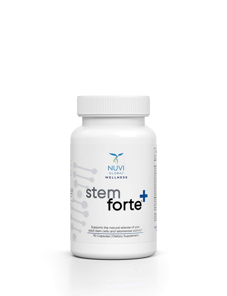 NuVi Global Stemforte Plus Stem Cell and Telomere Supplements – Cell Regeneration, Cell Growth & Telomere Support for Healthy Aging & Cellular Health – 90 Capsules for Men & Women