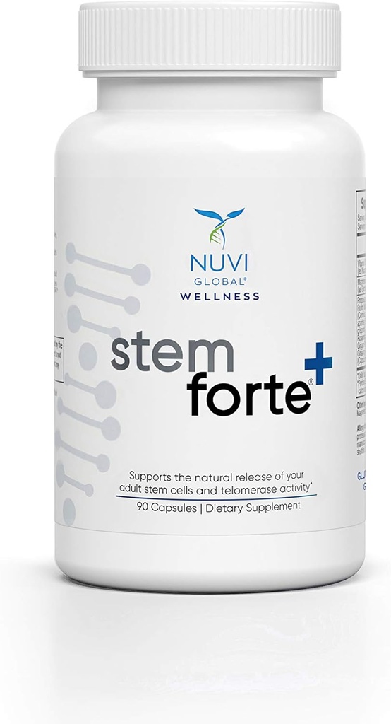 NuVi Global Stemforte Plus Stem Cell and Telomere Supplements – Régénération cellulaire, croissance cellulaire et Telomere – 90 capsules pour les hommes et les femmes