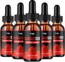 (5 Pack) SugarSix goutte supplément de soutien de vitamines saines - Sucre Six Formule avancée, Sucre Six 24 heures liquide, SucreSix Énergie et Examens de force supplémentaire, 5 mois d'approvisionnement