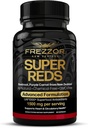 FREZZOR Super Reds Capsules avec UAF1000+, All-Natural New Zealand Red Superfood Energy, Essential Red Fruits Veggies & Beets, Antioxydants, Enzymes, Suppléments énergétiques, 90 Capsules, 1 Bouteille