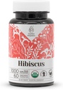 Hibiscus USDA Organic 60 Capsules (Hibiscus Sabdariffa) Fleur séchée (60 Capsules)