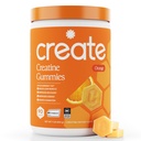 Créer des gommes monohydratées créatine pour les hommes et les femmes, boost focus, force et endurance, formule anti-melting, végétalien, sans gluten, non-OGM, 1,5g de créatine par gummy (Orange, 90 ct)